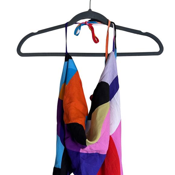 AFRM Rowland Abstract Color Block Maxi Dress Multicolor Women’s L NWT - Picture 5 of 10